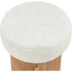 Tabouret de comptoir en tissu bouclé crème