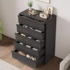 Commode à 7 tiroirs pour chambre à coucher, commode haute et moderne de 46 pouces avec rangement, organisateur de commode en bois pour entrée, salon, chambre à coucher