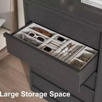 Commode à 7 tiroirs pour chambre à coucher, commode haute et moderne de 46 pouces avec rangement, organisateur de commode en bois pour entrée, salon, chambre à coucher