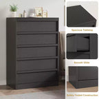 Commode à 7 tiroirs pour chambre à coucher, commode haute et moderne de 46 pouces avec rangement, organisateur de commode en bois pour entrée, salon, chambre à coucher