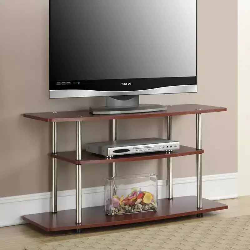 Meuble TV large à 3 niveaux pour téléviseurs jusqu'à 43 pouces