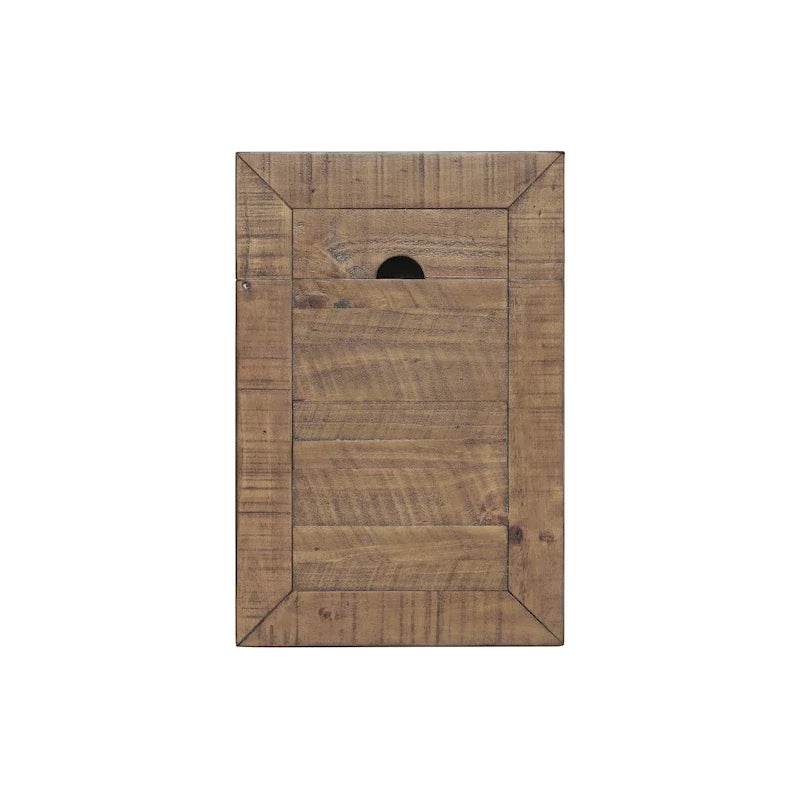 Table d'appoint de chevet Monterey en bois massif avec prises de courant cachées