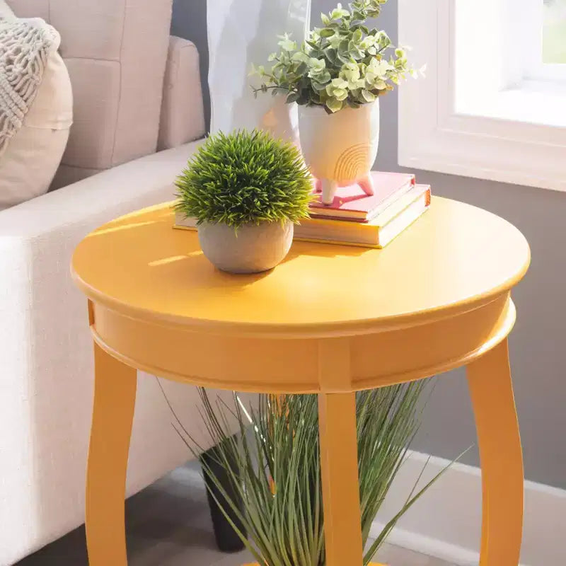 Table d'appoint ronde avec étagère
