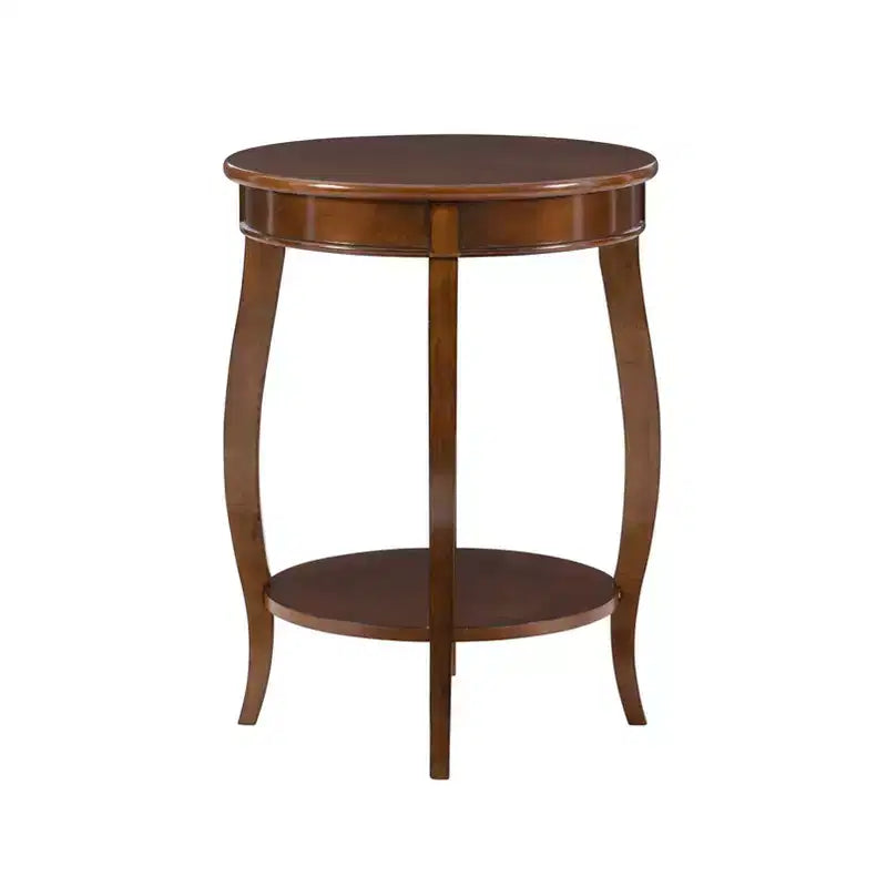 Table d'appoint ronde avec étagère