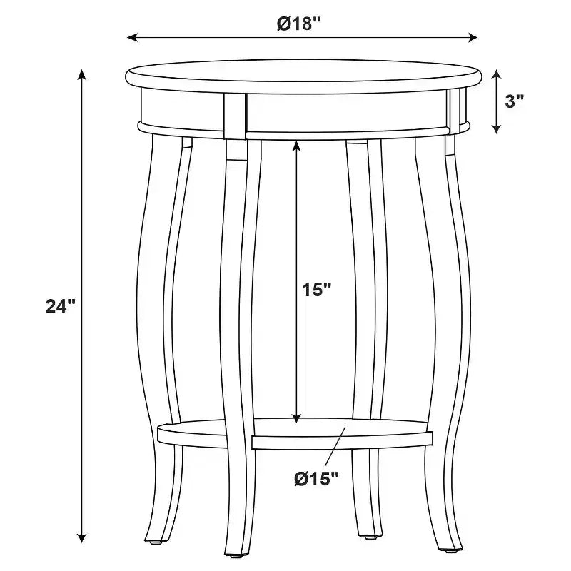 Table d'appoint ronde avec étagère