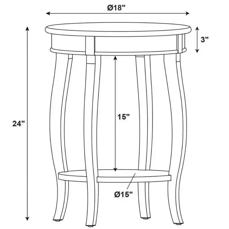 Table d'appoint ronde avec étagère