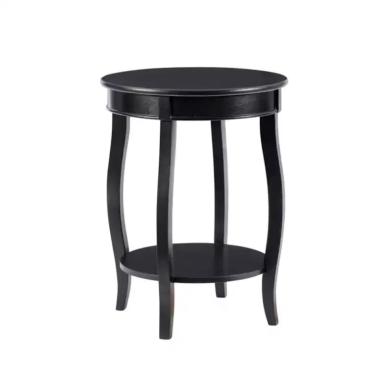 Table d'appoint ronde avec étagère