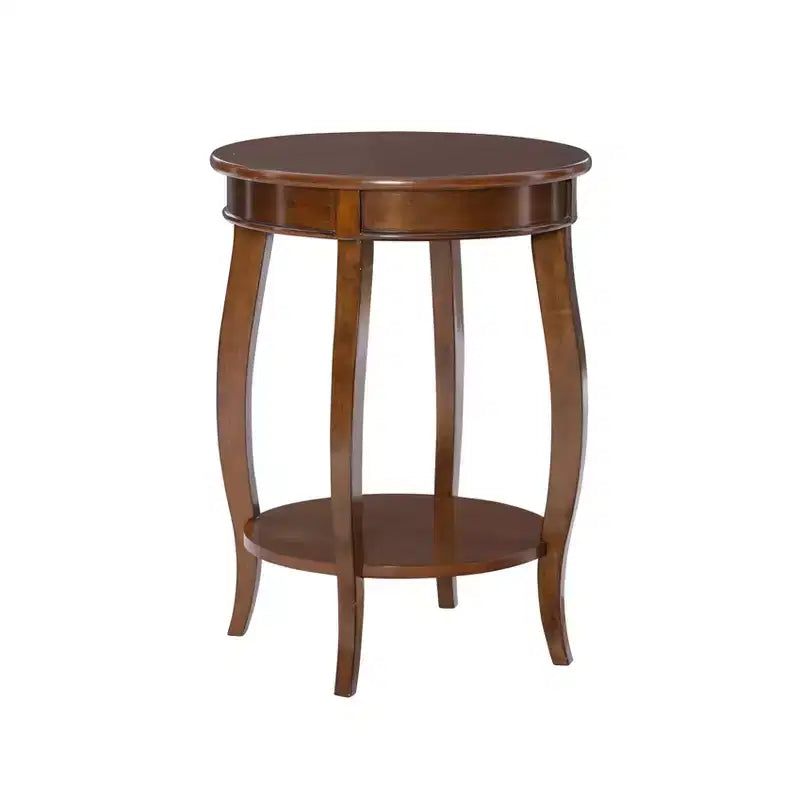 Table d'appoint ronde avec étagère