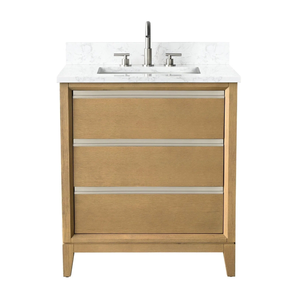 Meuble-lavabo Vanity Art avec évier en céramique et dessus en marbre reconstitué