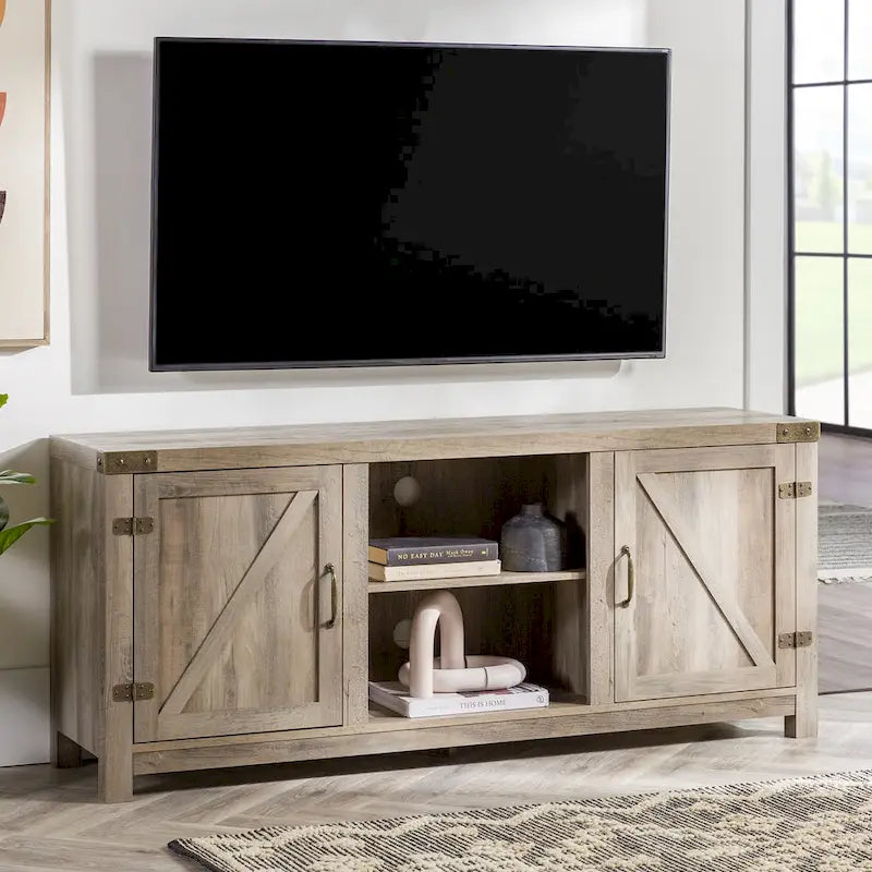 Meuble TV avec porte de grange Middlebrook Firebranch 58 pouces