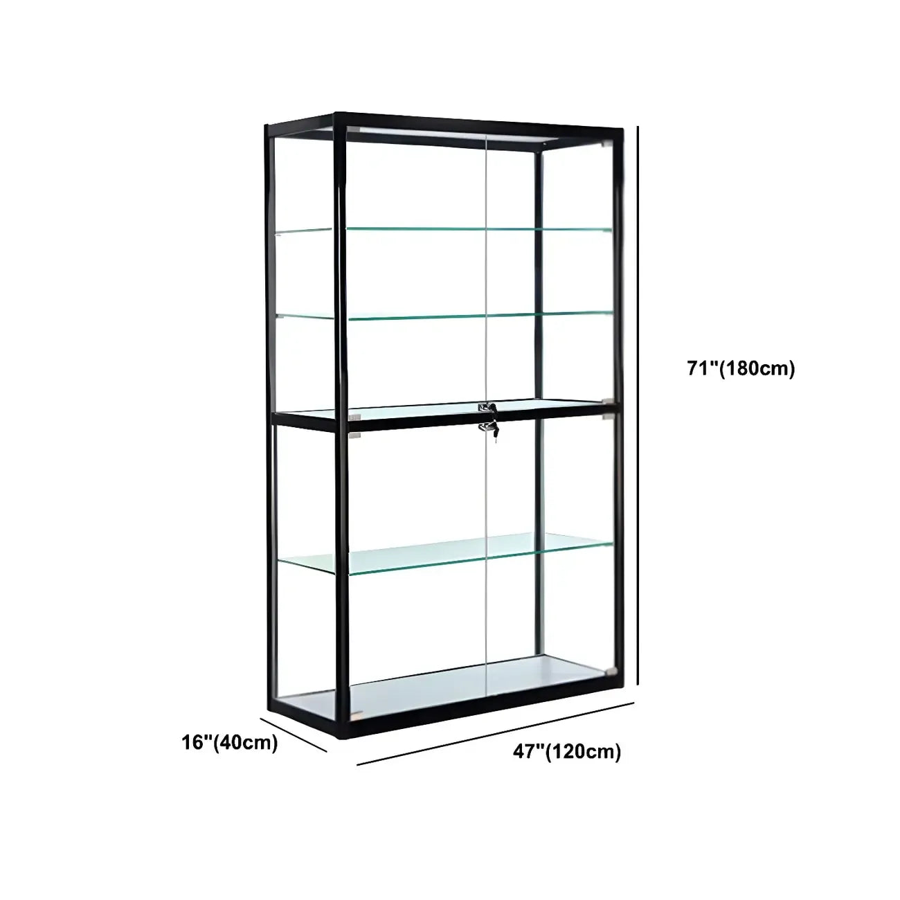 Vitrine rectangulaire contemporaine en verre noir