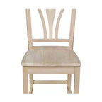 Tabouret de bar à hauteur de comptoir Fanback 24", bois d'hévéa massif non fini, sans accoudoirs, capacité 250 lb