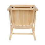 Tabouret de bar à hauteur de comptoir Fanback 24", bois d'hévéa massif non fini, sans accoudoirs, capacité 250 lb