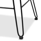 Tabouret de bar hauteur comptoir en rotin et métal Naturel/Noir - Style bohème, Hauteur d'assise 62 cm