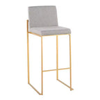 Lot de 2 tabourets de bar hauts rembourrés Or/Gris