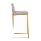 Lot de 2 tabourets de bar hauts rembourrés Or/Gris