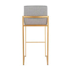 Lot de 2 tabourets de bar hauts rembourrés Or/Gris