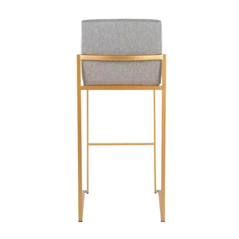 Lot de 2 tabourets de bar hauts rembourrés Or/Gris