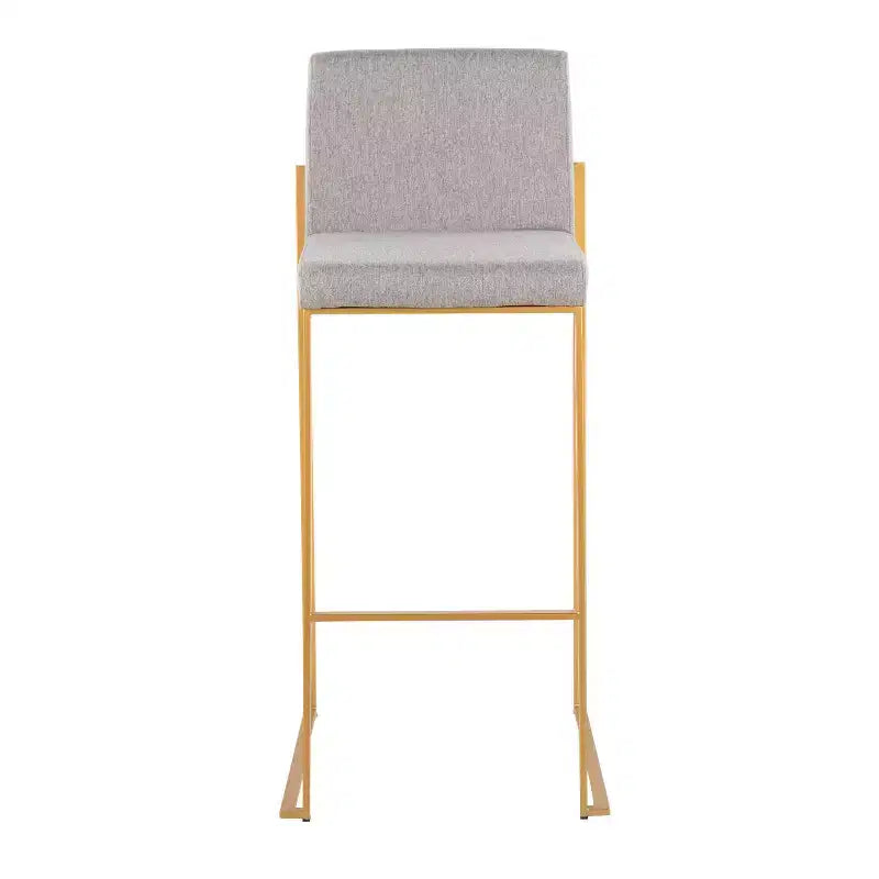 Lot de 2 tabourets de bar hauts rembourrés Or/Gris