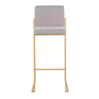 Lot de 2 tabourets de bar hauts rembourrés Or/Gris