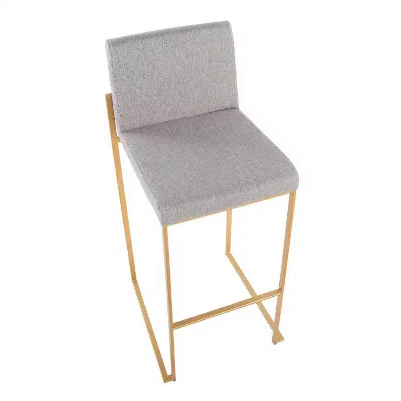 Lot de 2 tabourets de bar hauts rembourrés Or/Gris