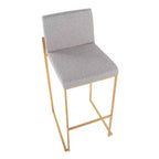 Lot de 2 tabourets de bar hauts rembourrés Or/Gris