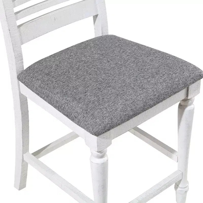 Ensemble de 2 tabourets de bar hauteur comptoir style fermette avec sièges rembourrés