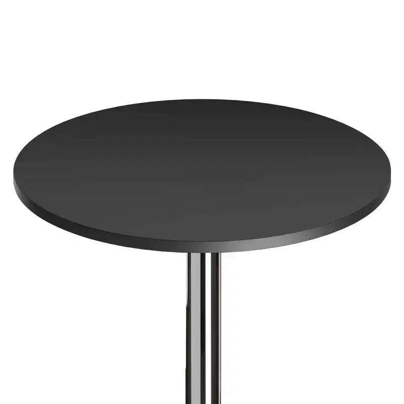 Table de pub ronde de 60 cm de hauteur bar avec pieds en métal chromé noir
