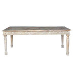Table à manger sculptée en bois flotté recyclé de 210 cm, marron