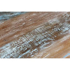 Table à manger sculptée en bois flotté recyclé de 210 cm, marron