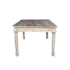 Table à manger sculptée en bois flotté recyclé de 210 cm, marron