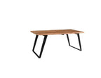80" Solid Wood Live Edge Dining Table Brown - Timbergirl