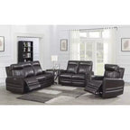 Coachella Power Recliner Chair Brown: Contemporary Accent with USB Port, High-Density Foam, Glossy Finish, Upholstered