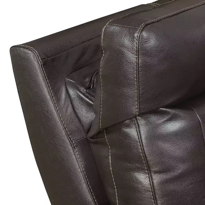 Fauteuil Inclinable Électrique Marron : Accent Contemporain avec Port USB, Mousse Haute Densité, Fini Lustré, Rembourré