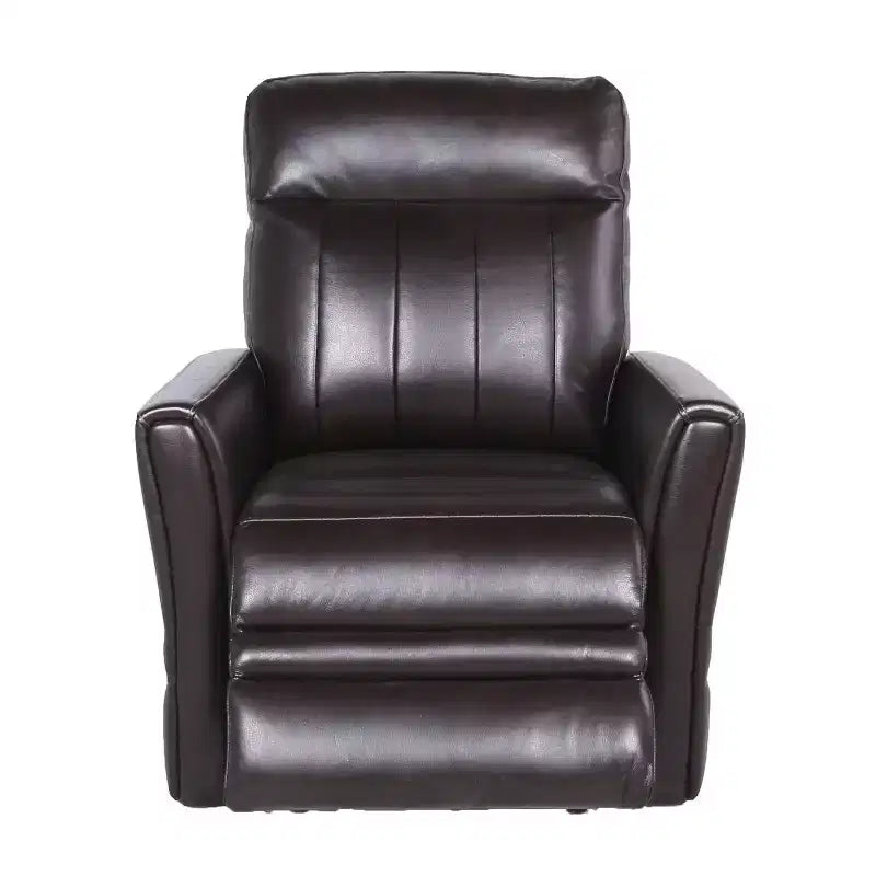 Fauteuil Inclinable Électrique Marron : Accent Contemporain avec Port USB, Mousse Haute Densité, Fini Lustré, Rembourré