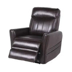 Fauteuil Inclinable Électrique Marron : Accent Contemporain avec Port USB, Mousse Haute Densité, Fini Lustré, Rembourré