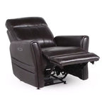 Fauteuil Inclinable Électrique Marron : Accent Contemporain avec Port USB, Mousse Haute Densité, Fini Lustré, Rembourré