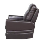 Fauteuil Inclinable Électrique Marron : Accent Contemporain avec Port USB, Mousse Haute Densité, Fini Lustré, Rembourré