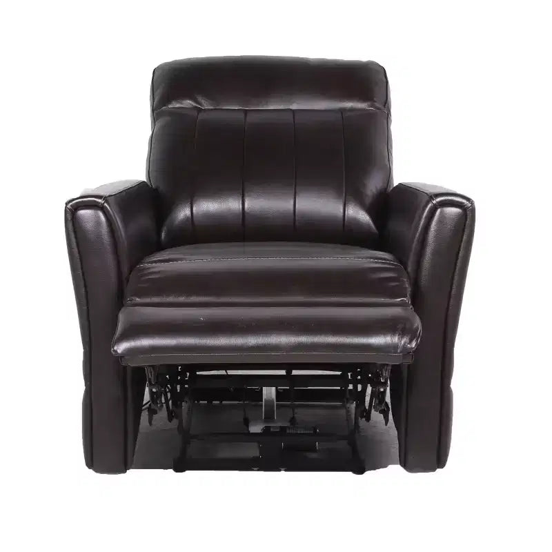 Fauteuil Inclinable Électrique Marron : Accent Contemporain avec Port USB, Mousse Haute Densité, Fini Lustré, Rembourré