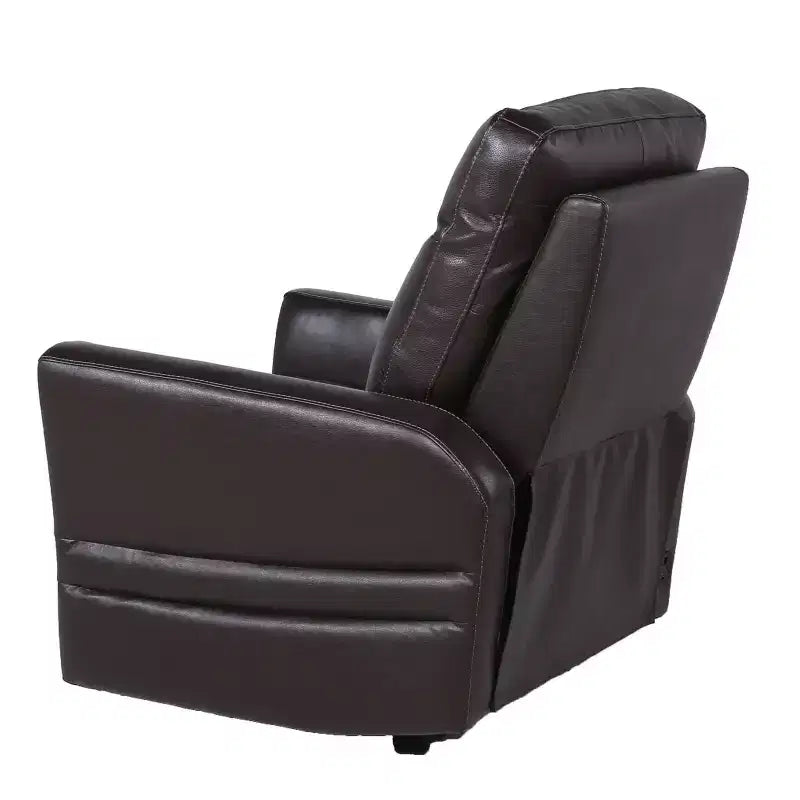 Fauteuil Inclinable Électrique Marron : Accent Contemporain avec Port USB, Mousse Haute Densité, Fini Lustré, Rembourré