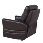 Fauteuil Inclinable Électrique Marron : Accent Contemporain avec Port USB, Mousse Haute Densité, Fini Lustré, Rembourré