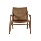 Daire Accent Chair Natural: Rattan Back, Mahogany Frame, Microfiber Seat - Madison Park