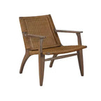 Fauteuil d'appoint dossier en rotin naturel, cadre en acajou