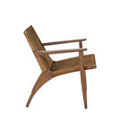 Fauteuil d'appoint dossier en rotin naturel, cadre en acajou
