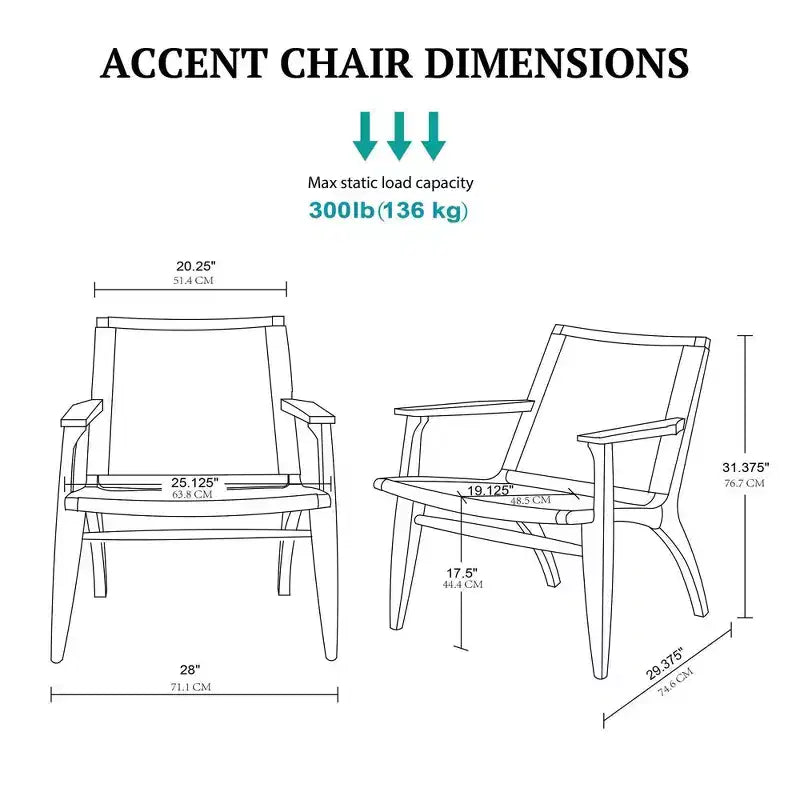 Fauteuil d'appoint dossier en rotin naturel, cadre en acajou