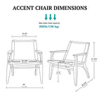 Fauteuil d'appoint dossier en rotin naturel, cadre en acajou