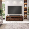 Meuble TV pour téléviseurs jusqu'à 70" Marron - Hickory : Console moderne avec rangement, finition mate