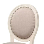 Lot de 2 chaises de salle à manger Louis rembourrées en tissu avec clous décoratifs