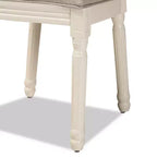Lot de 2 chaises de salle à manger Louis rembourrées en tissu avec clous décoratifs
