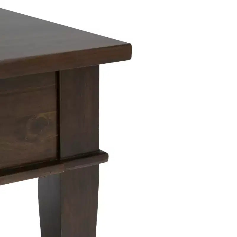 Table basse en bois massif de 112 cm avec tiroir, finition laquée